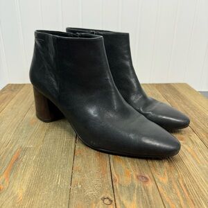 Vagabond Boots 8.5 Black Booties Ankle leather  Women’s Fall Tortoise Heel